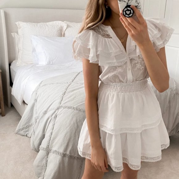 LoveShackFancy Dresses & Skirts - LoveShackFancy White Ruffle Dress